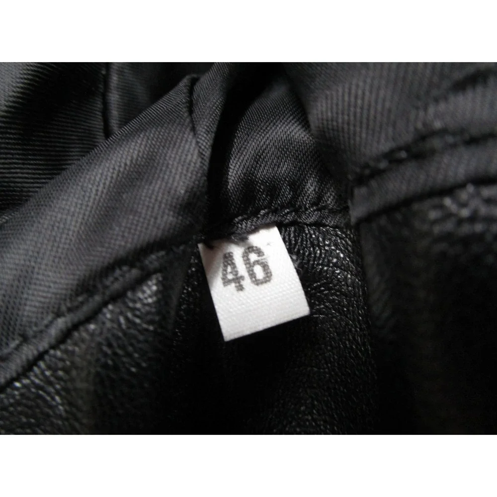 Daniele Alessandrini Italia Men Black Genuine Leather Blazer Jacket Size 46 IT